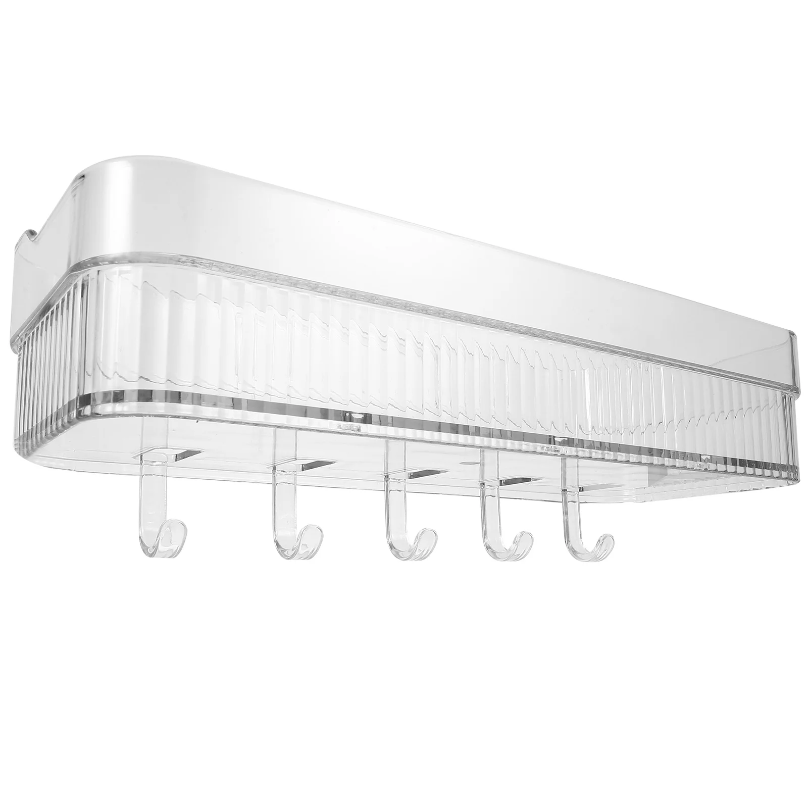 

Wall Mounted Convenient Multipurpose 5-hook Adhesive Bathroom Organizer Rack Shampoo Bottle Rack Shampoo Organizing Rack