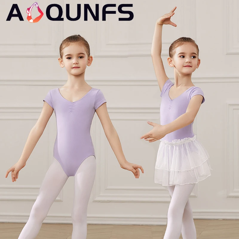 

AOQUNFS Ballet Leotard Ballet Outfit For Girls Children Gymnastics Training Leotards Back Bow Tutu Skirt Ballerina Dance Costume