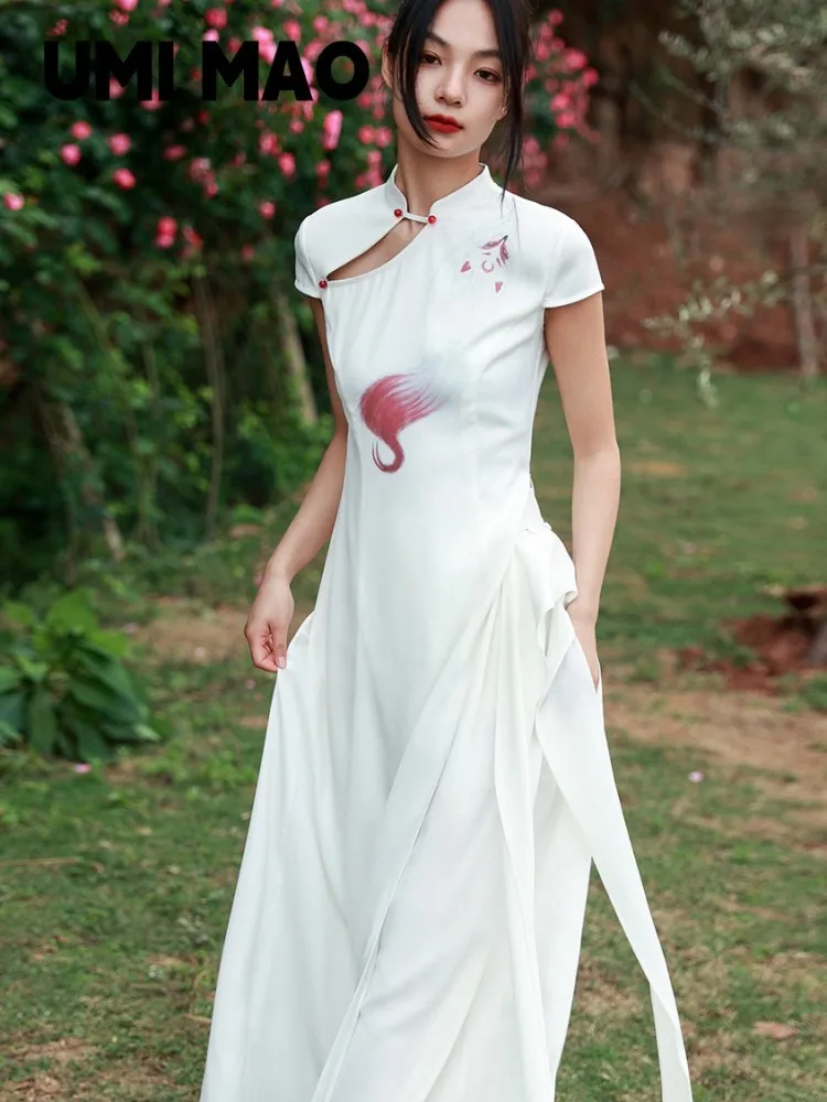 

Платье-Ципао женское длинное с разрезом, Y2K