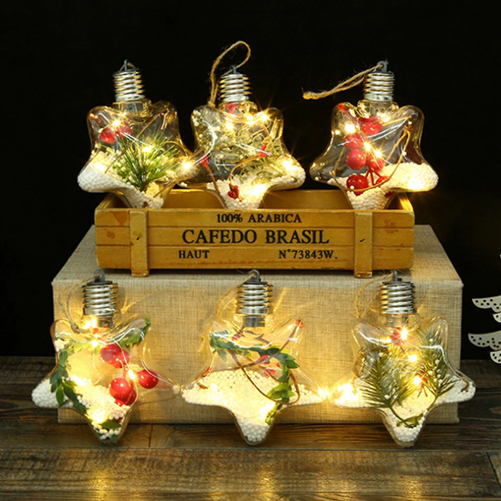 

Рождественская прозрачная светодиодная лампочка в форме шара, подвеска, рождественская елка, подвесное украшение, рождественская подвеска...