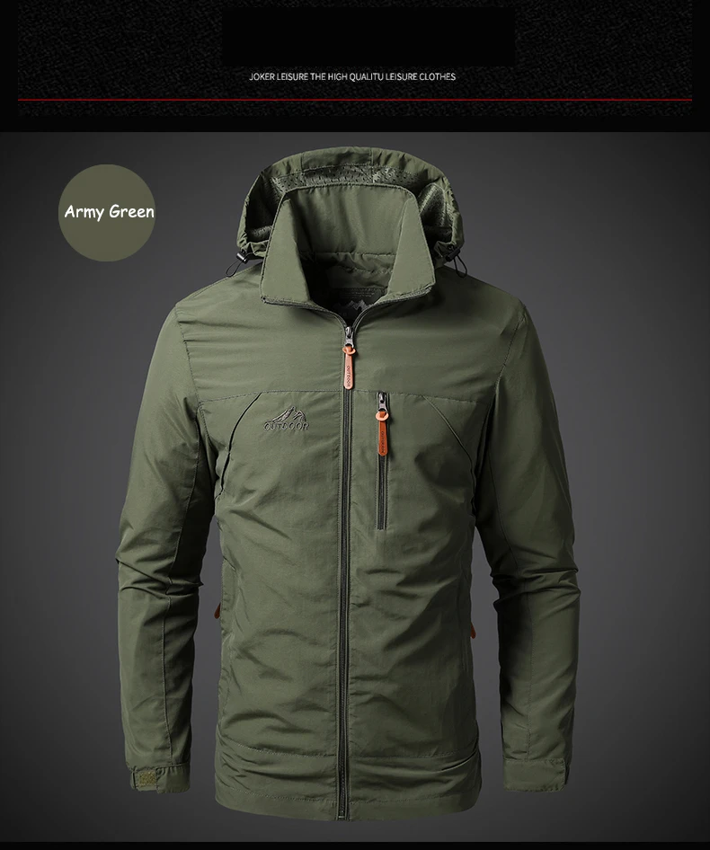 

Men 2023 Spring Autumn New Fashion Jackets Men High Quality Outdoor Coat Men Waterproof Hooded Casual Windbreaker Jacket Men