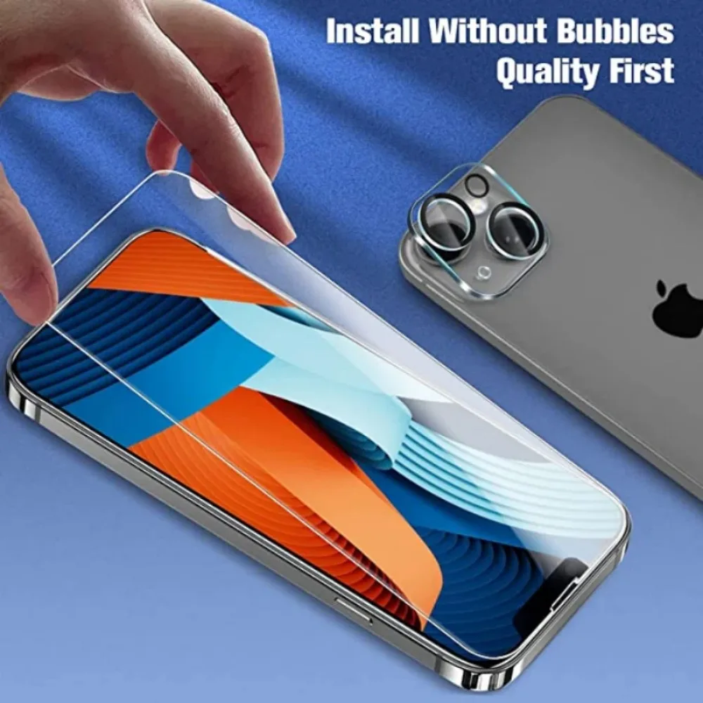 Закаленное защитное стекло 5 в 1 для iPhone 11 12 13 14 Pro Max