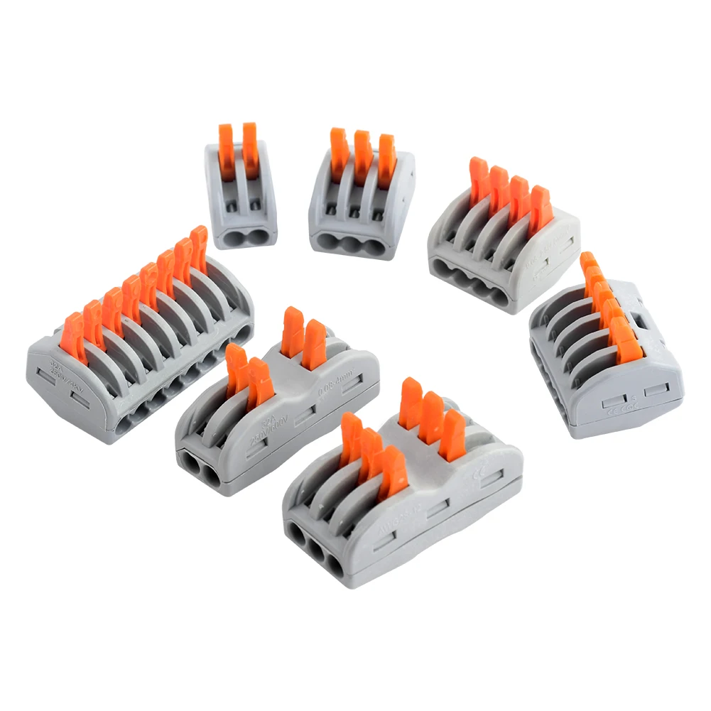 

5PCS Universal Fast Terminal Conductor Compact Wire Threader Block For Cable Connection 222-412 413 414 415 418 SPL-2 3Lever Nut