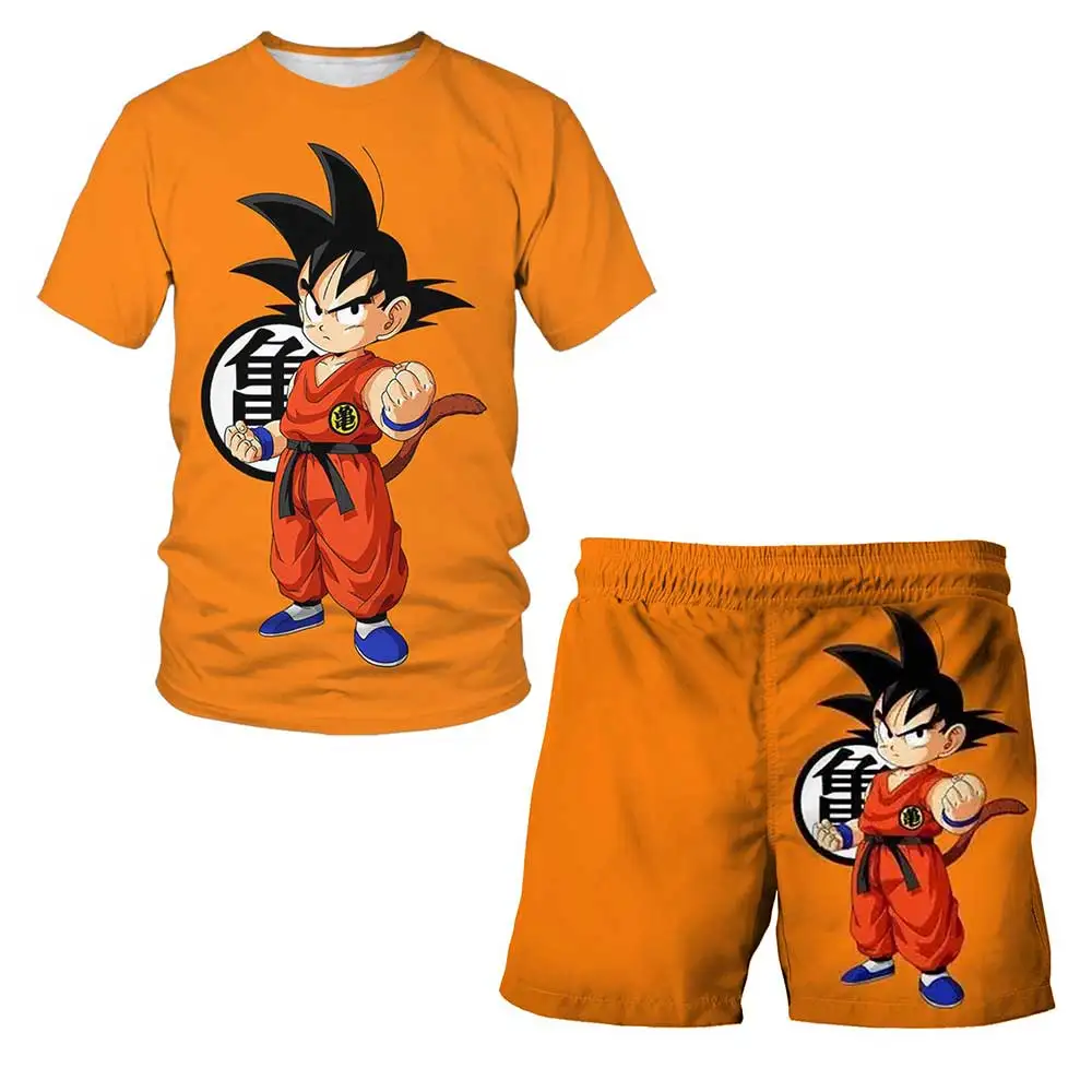 

Summer Children Clothing Sets Dragon Ball T-shirt Shorts Suits Kids Boys T-shirts 3-14T Baby Boys Clothes Tops Tee Goku T Shirts