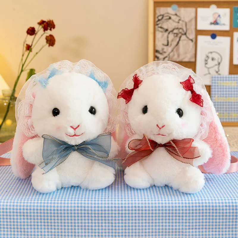 

Kawaii Lolita Plush Messenger Bag For Women Girl Plush Rabbit Doll Crossbody Student JK Shoulder Bag Christmas Gift