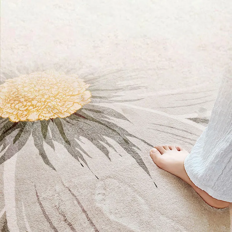 Нефритовый круглый ковер с золотыми цветами в американском стиле особый дизайн