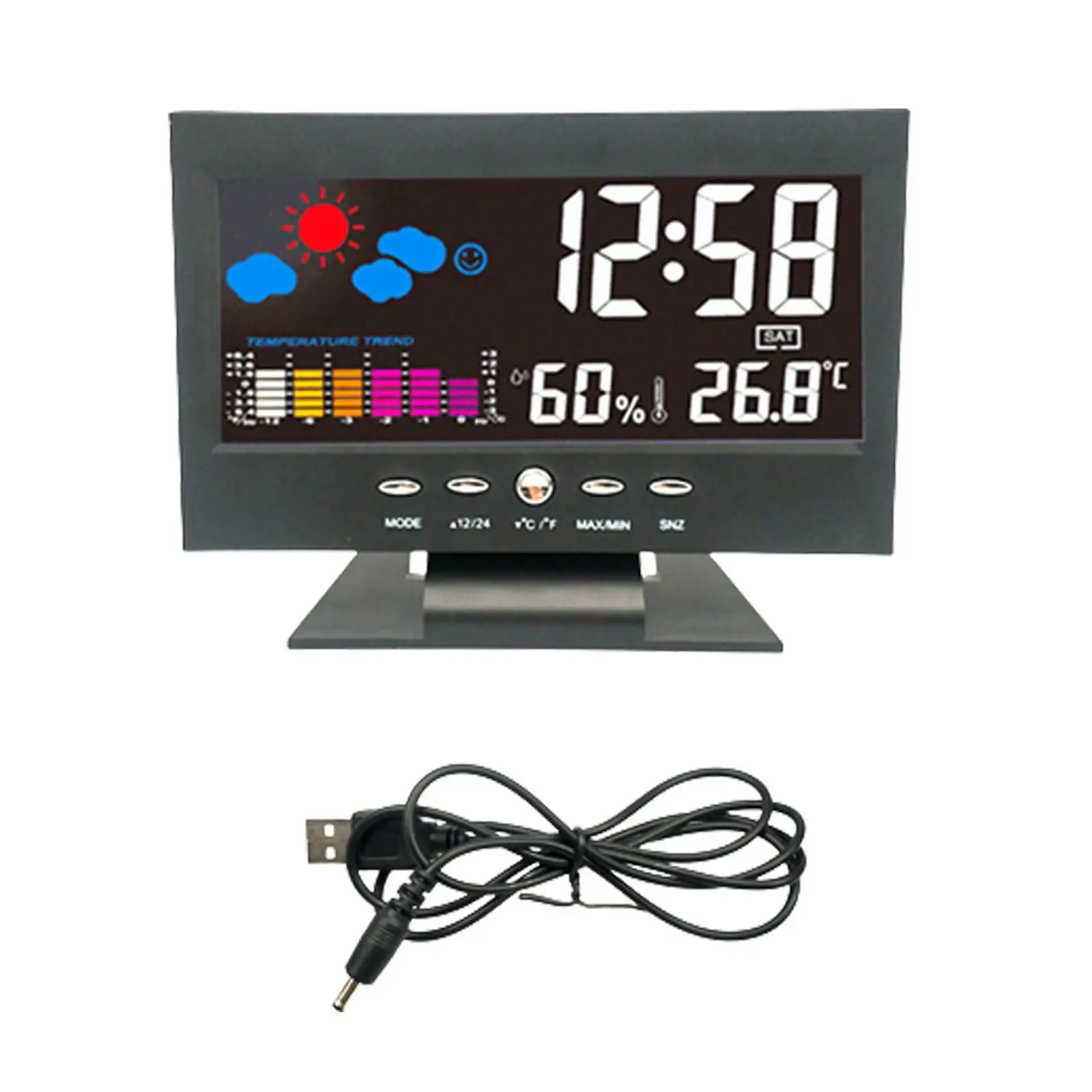 

Digital Mirror LED Display Alarm Clock Temperature Calendar USB/AAA Powered Electronic Multifunction Snooze Desk Clock