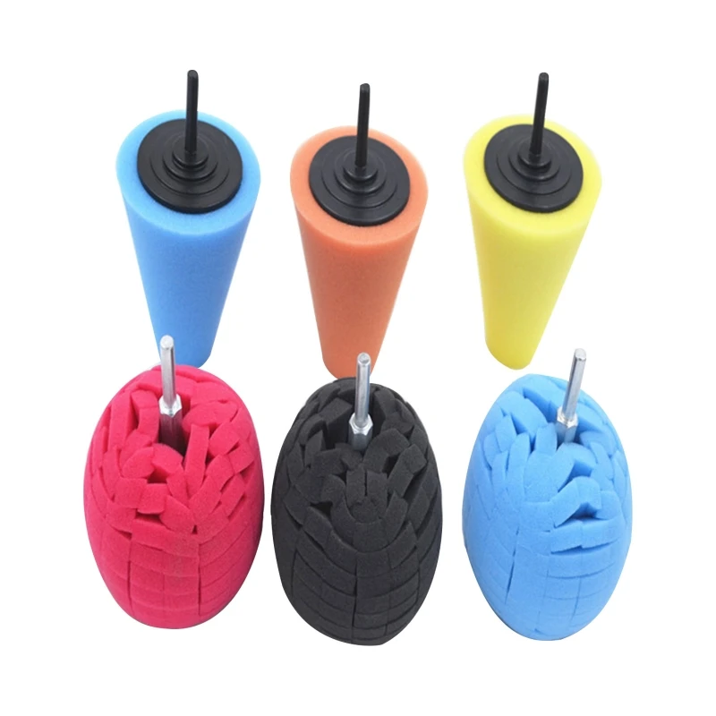 

5/6/10 Pieces Conical Sponge Buffing Polishing Cone for Automotive Car Wheel Hub Care Sponge Foam Buffing Polishing Ball