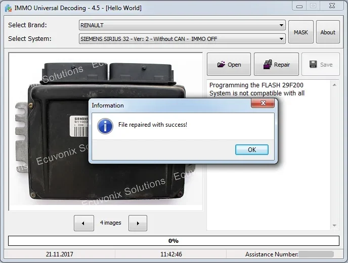 Полный пакет EcuVonix (DTC Remover 2.5.6+IMMO Universal Decoding 4.5+ EDC17 Checksum Calc + AIRBAG Repair 3.8 (2018)