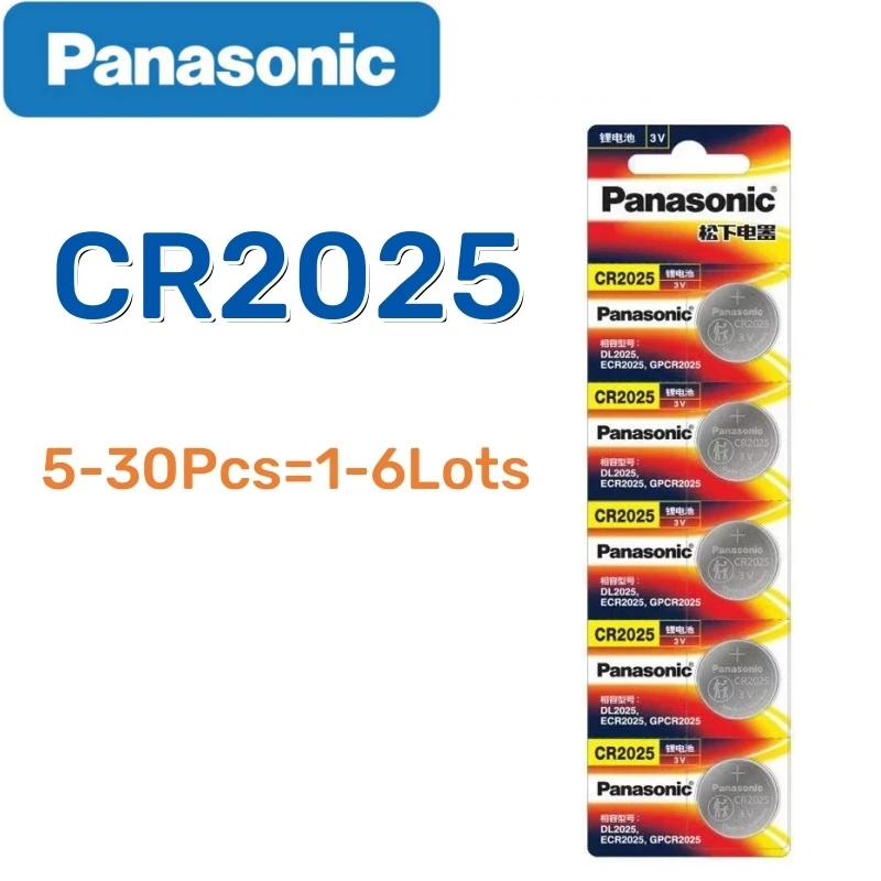 Литиевая батарея Panasonic CR2025 3 В ECR2025 для автомобиля