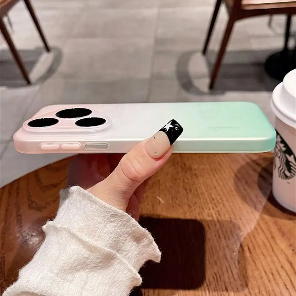 Фото Простой матовый прозрачный чехол из TPU с градиентной расцветкой для Huawei Pura 80 Pro + 70 Ultra 90 Pro Max, ударопрочная мягкая задняя крышка №5