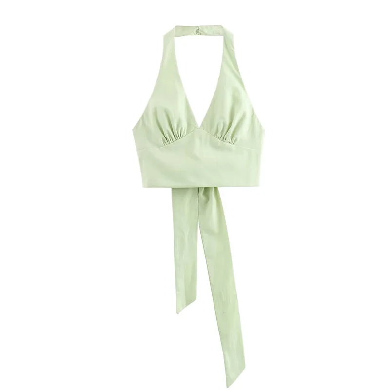 Женский модный однотонный топ Koekop с завязкой на шее винтажный женский шикарный