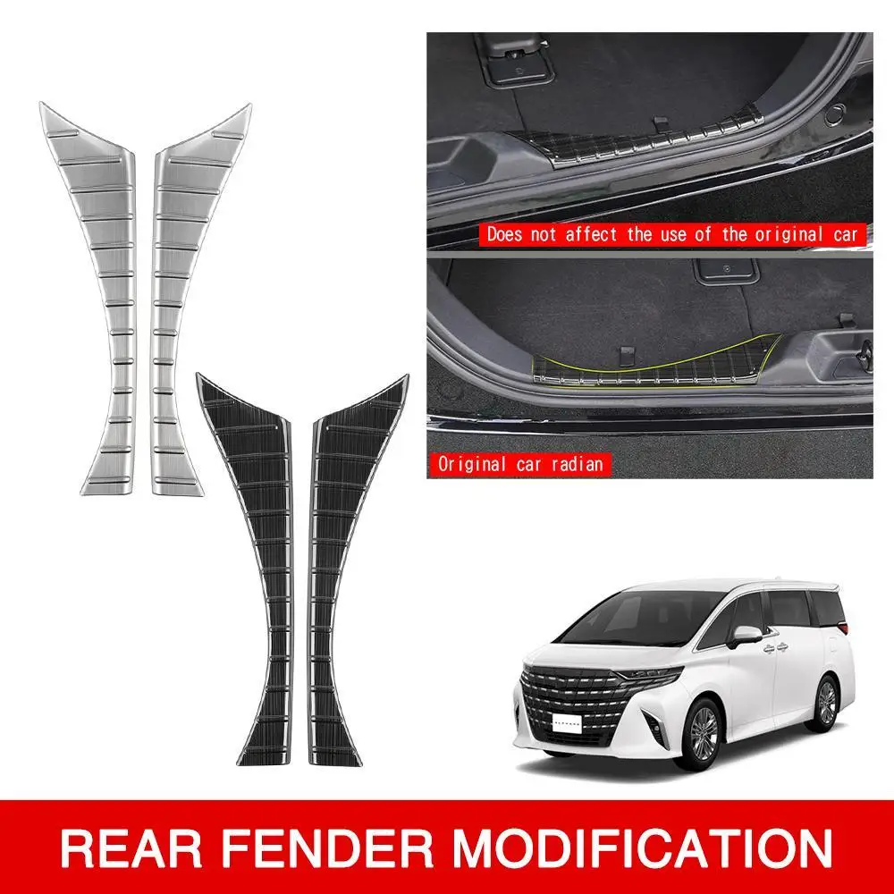 

For Toyota New Alphard 40 Series Car Modified Interior Decorative Sticker Stainless Steel Cover Built-in Rear Guard