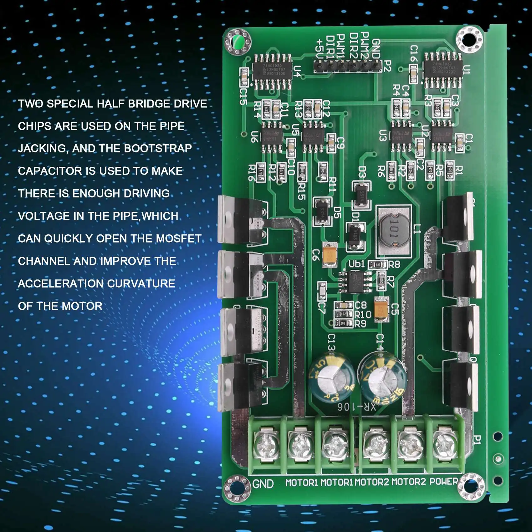 H-Bridge DC Двойной Драйвер Двигателя ШИМ-модуль 3 ~ 36 В 15 А Пиковая 30A IRF3205 Плата