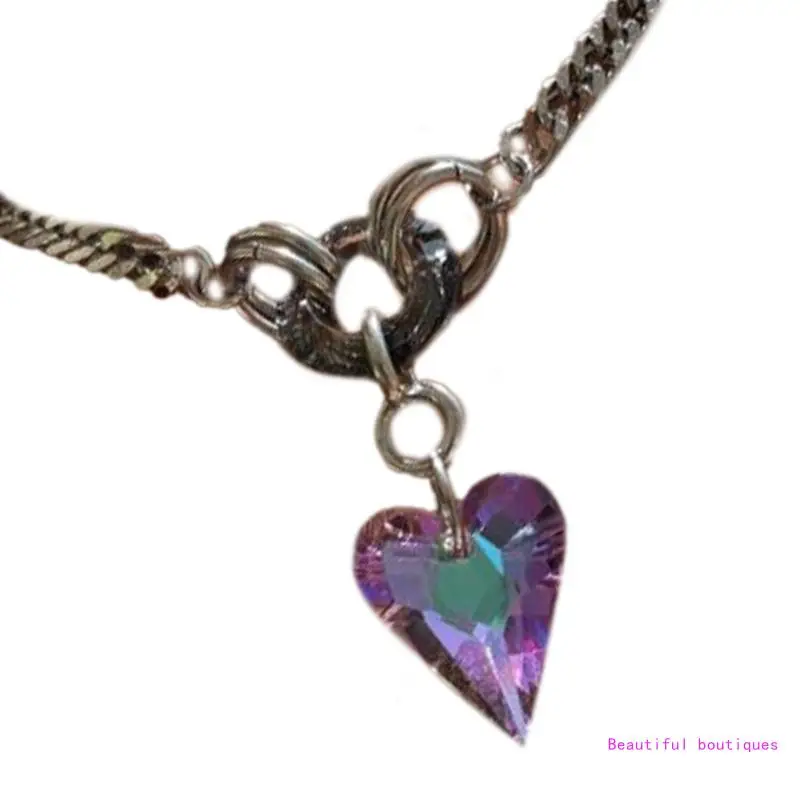 Красочное колье-чокер в форме сердца регулируемая длина шейная цепочка стильные