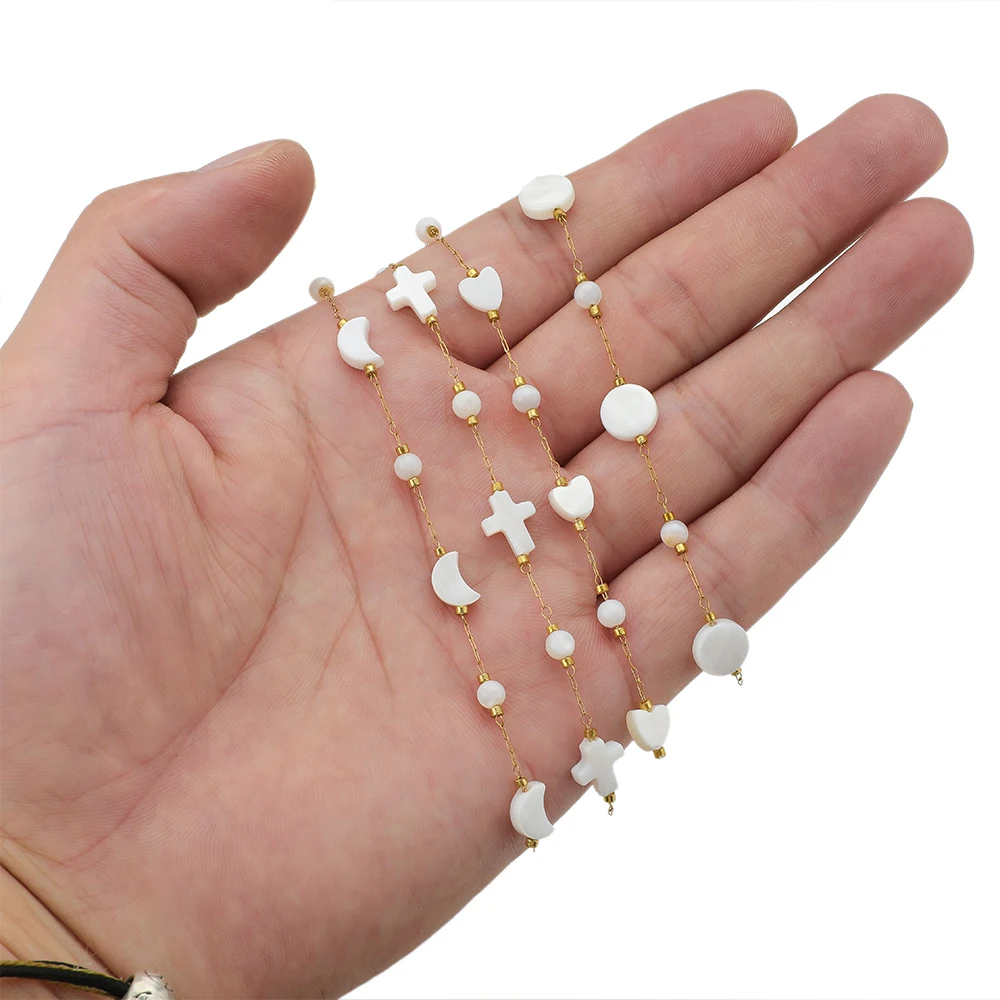 1 метр сердце звезда ракушки цепи из нержавеющей стали ручной работы для DIY нежные