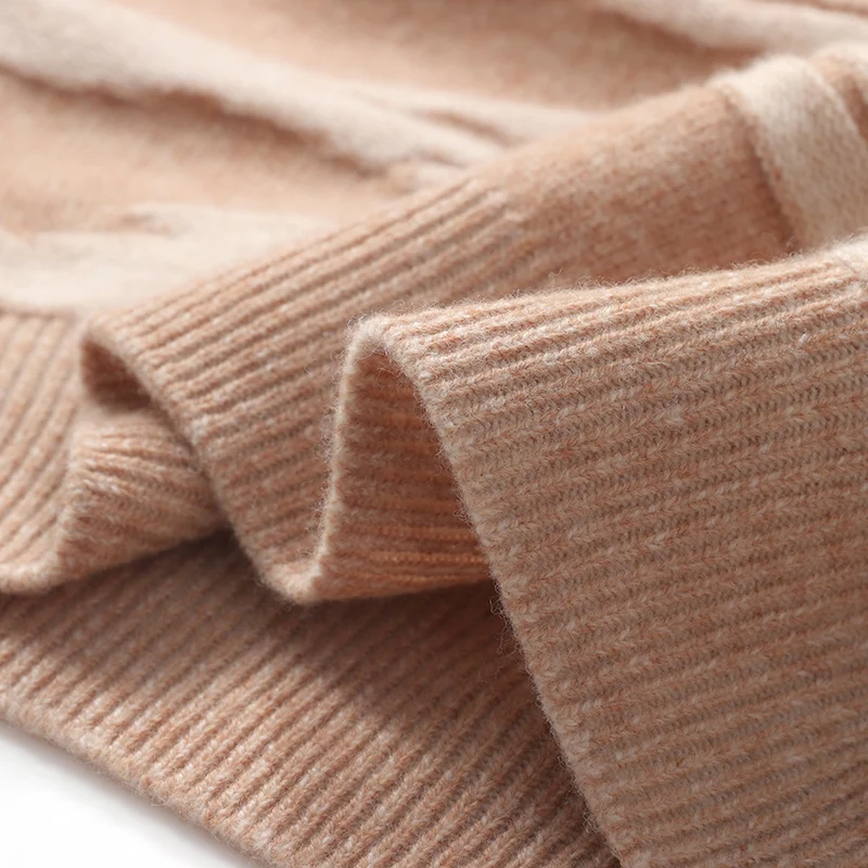 Мужской пуловер из 100% мериносовой шерсти на осень и зиму свободный контрастный