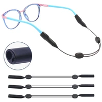 1pc adjustable silicone glasses rope with magnetic buckle sunglasses chain adult children elastic sports anti skid rope strap