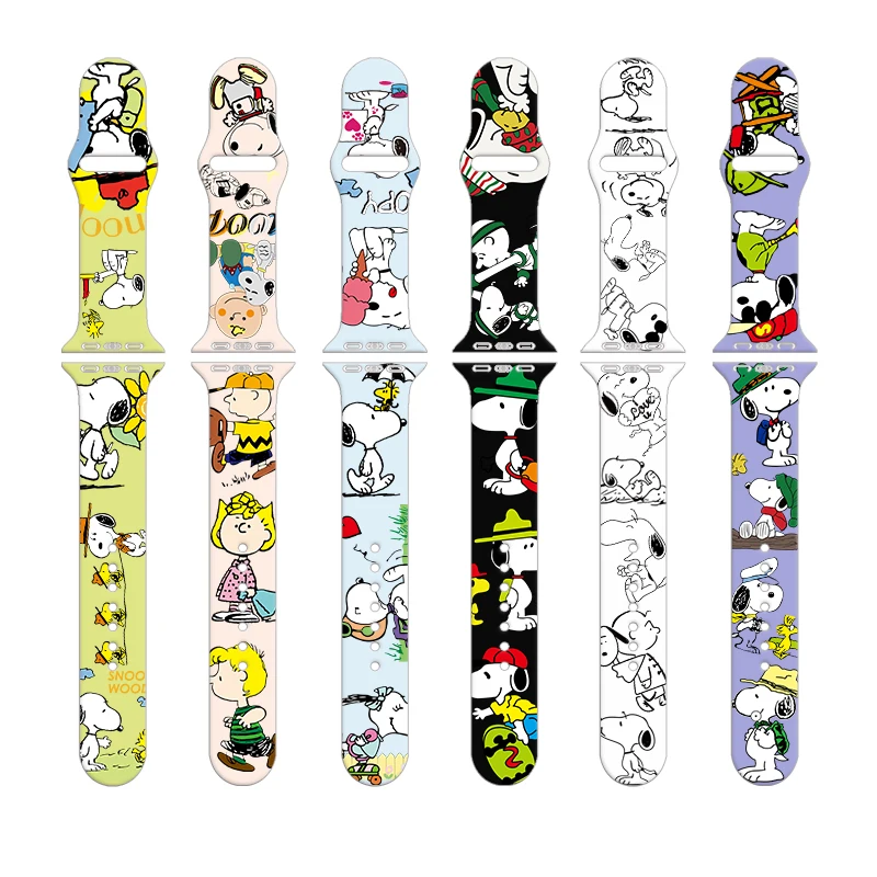 2022 New Snoopy dog silicone Strap For Apple Watch Band 41mm 45mm 44mm 42mm 40mm 38mm Bracelet For iWatch SE 7 6 5 4 3 2 1