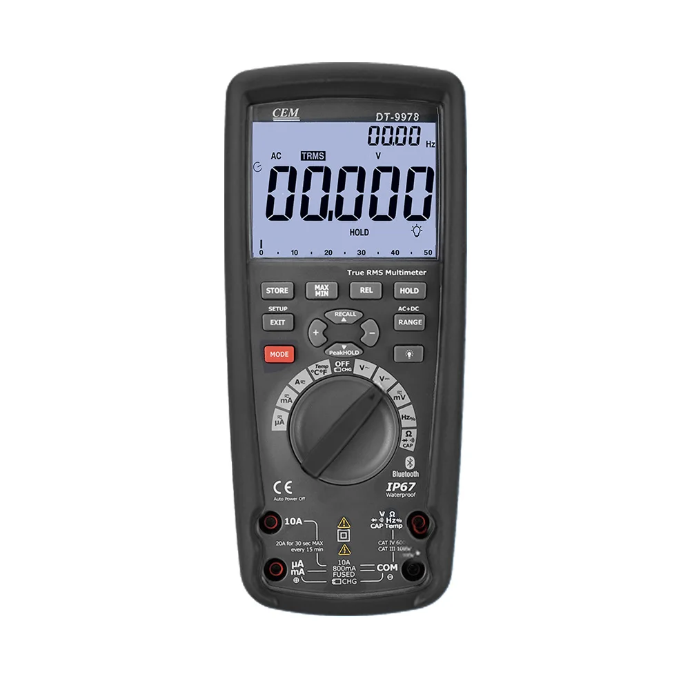 

CEM DT-9978 New Professional Multimeter Digital IP67 3.5'' LCD Display True RMS and Auto Range