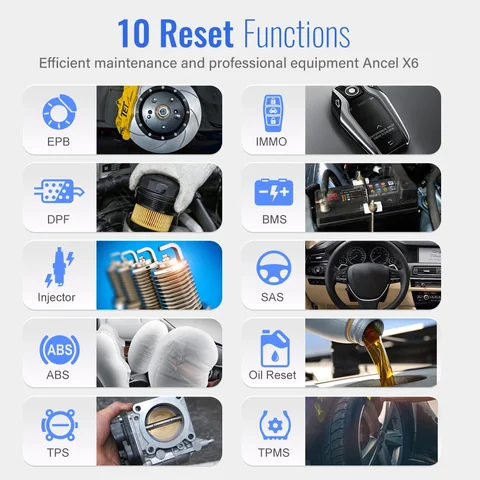 Ancel X6 OBD2 Автомобильный сканер Профессиональный ABS SRS Oil EPB BMS Сброс всей системы Bluetooth ODB OBD 2 Инструменты диагностического сканера автомобиля