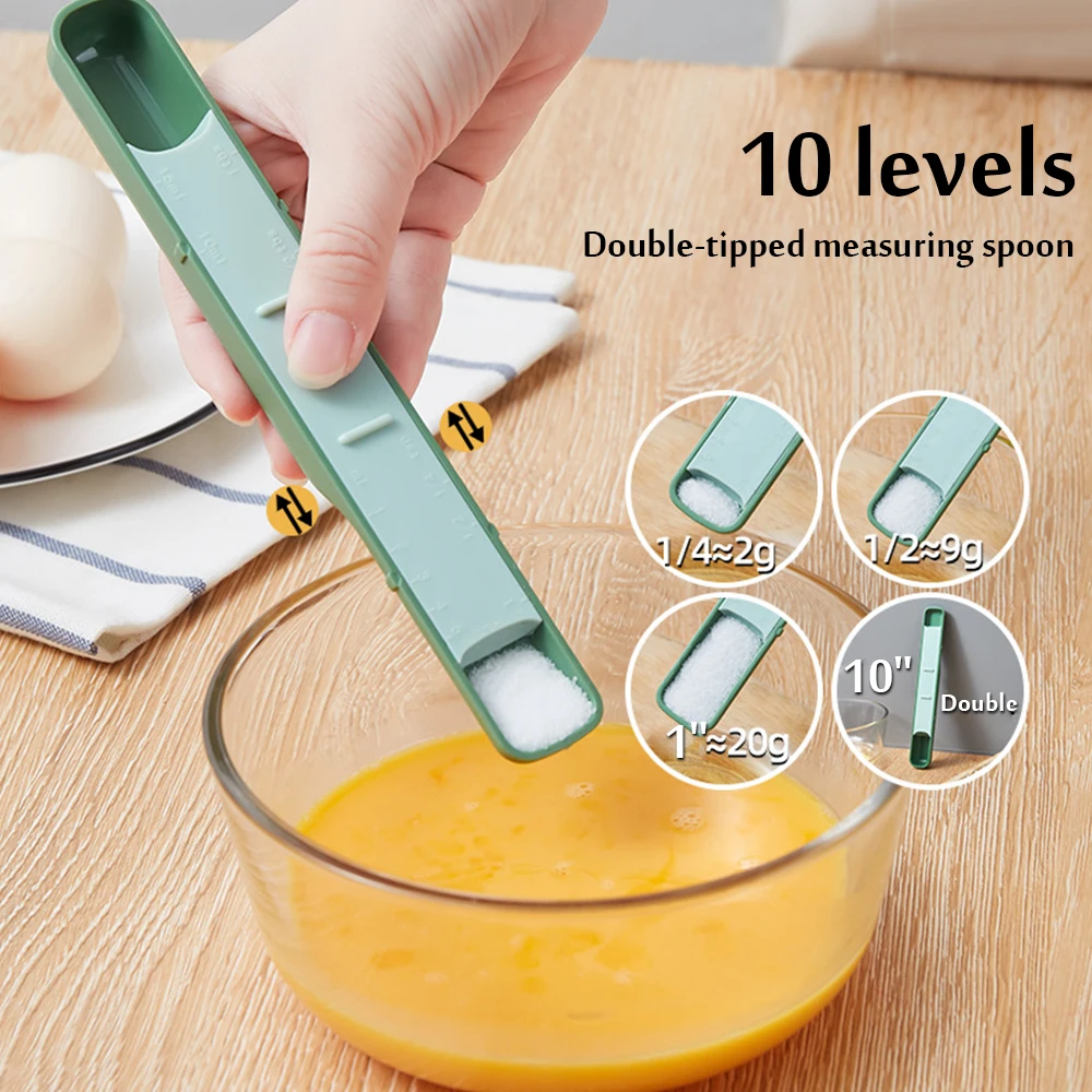 

Creativity Double-headed Kitchen Measuring Spoon 10-speed Adjustable Scale Baking Ingredients Milk Powder Coffee Scales Spoon