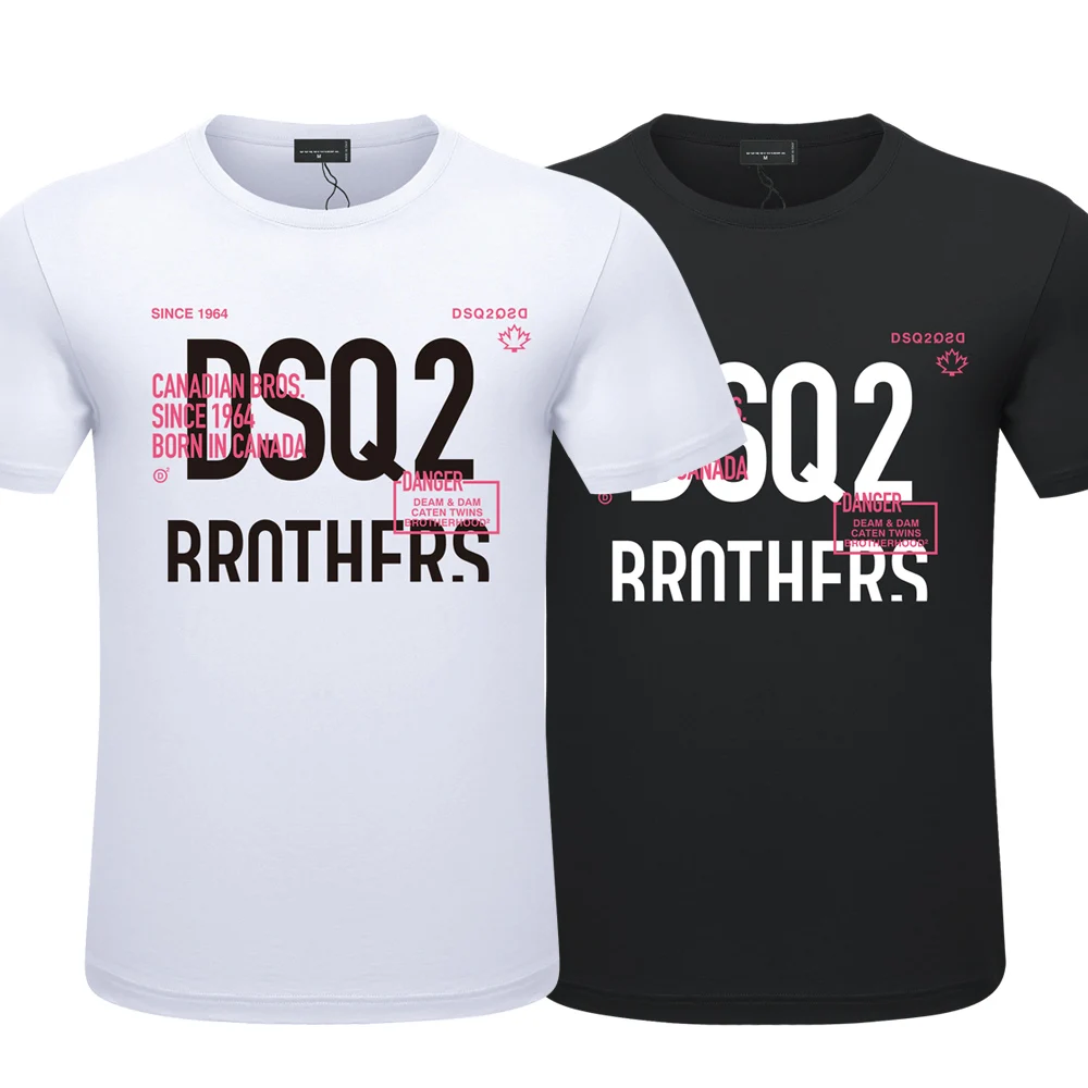 

DSQ2 Brand New Mens Summer T-Shirt Print Mens Womens Mens Casual Loose Short Sleeve Couple T-shirt High Quality Cotton Hip Hop
