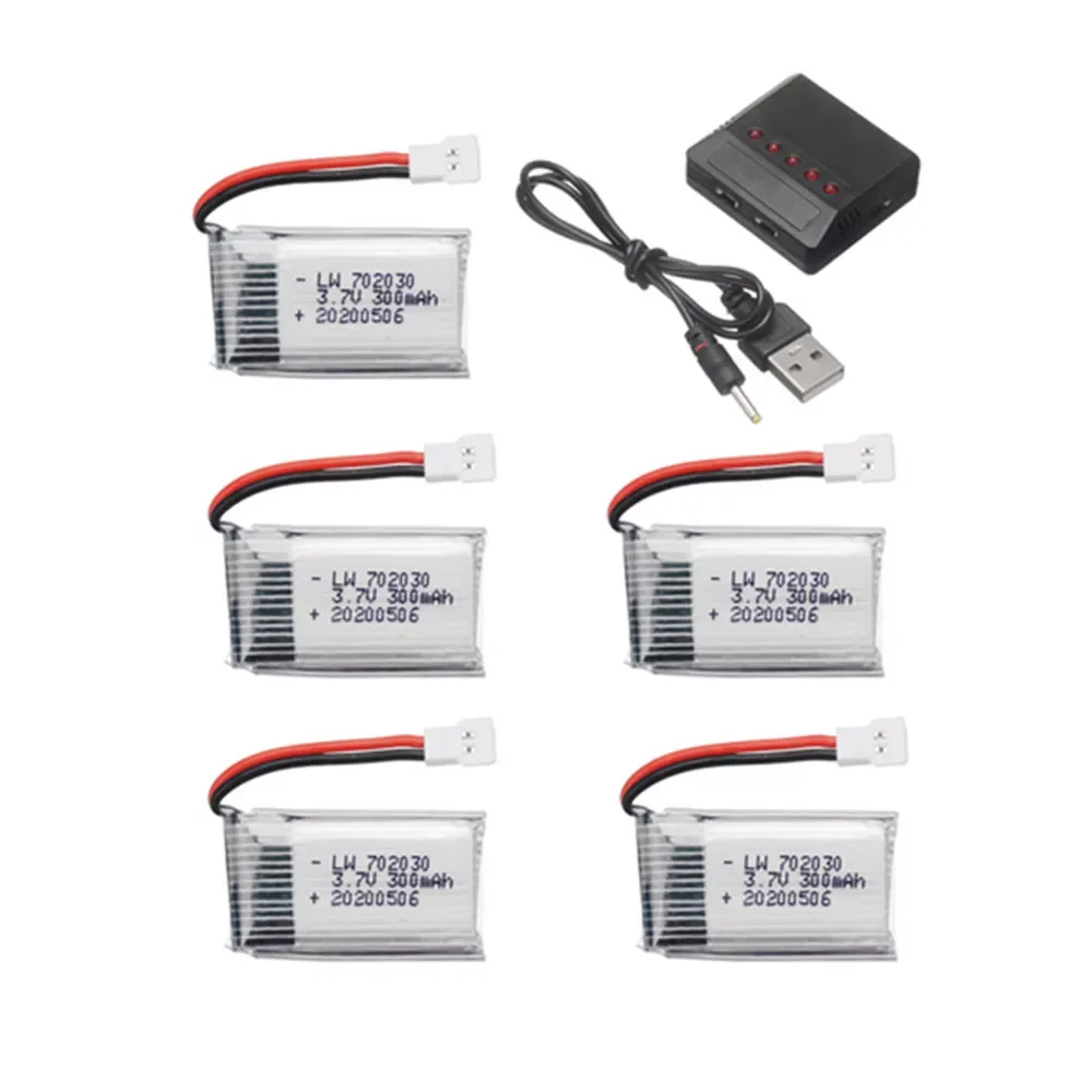

NEW2023 3.7V 300mAH Lipo Battery With Charger For Udi U816 U830 F180 E55 FQ777 FQ17W Hubsan H107 Syma X11C FY530 RC Drone Batter