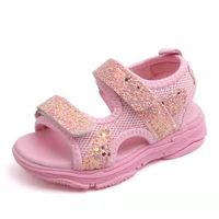 2022 princess shine sports simple sandals summer childrens fashion breathable girls soft soled non slip open toe pink shoes pu