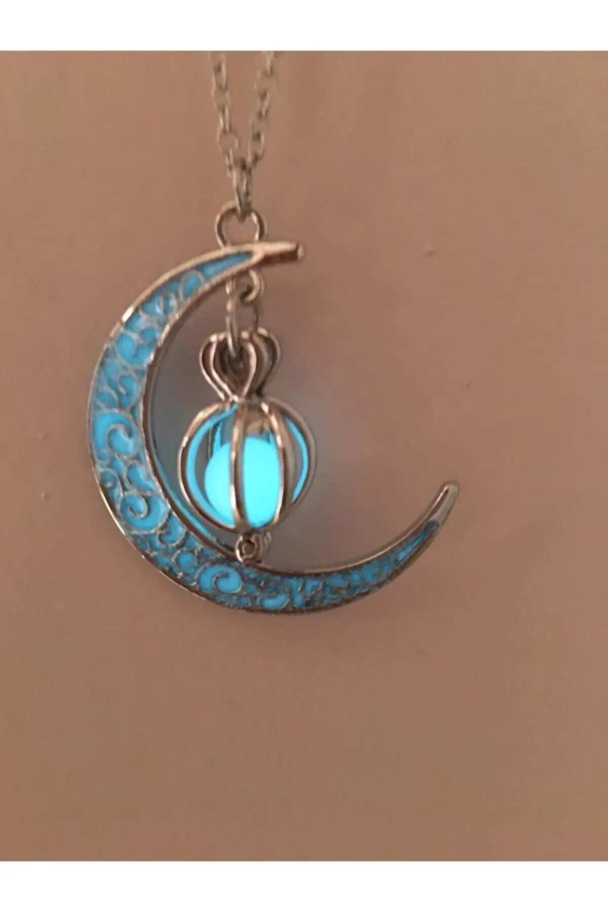 

Silver Plated Glow in the dark Moon-star Pendant Clip Stars