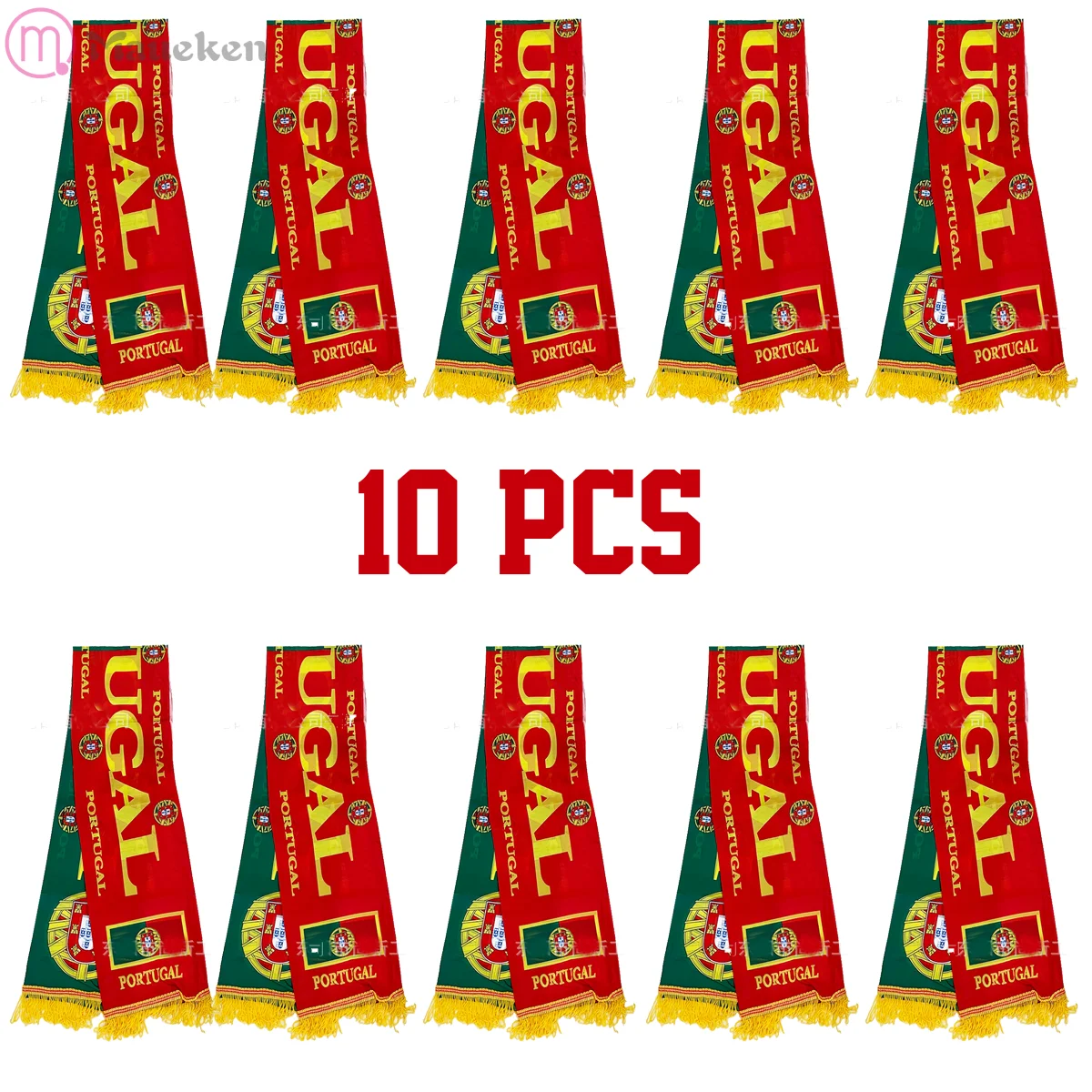 

10 PCS 2022 Portugal Portuguese PT National Flag Football Fans Scarf Countries Theme Polyester Soccer Fans Scarf