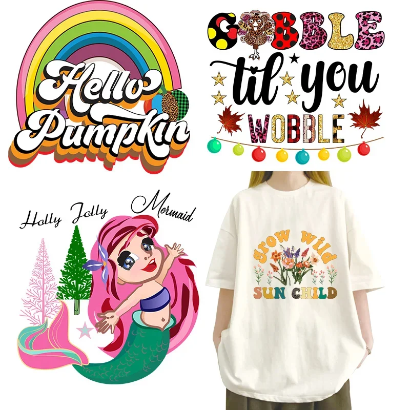 Dtf термопечать готовая к нажатию нашивки с утюгом для одежды на Рождество