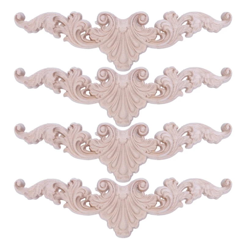 

Деревянный резной уголок для украшения интерьера, 4 шт., Неокрашенная мебель, Тип: 20X5 см