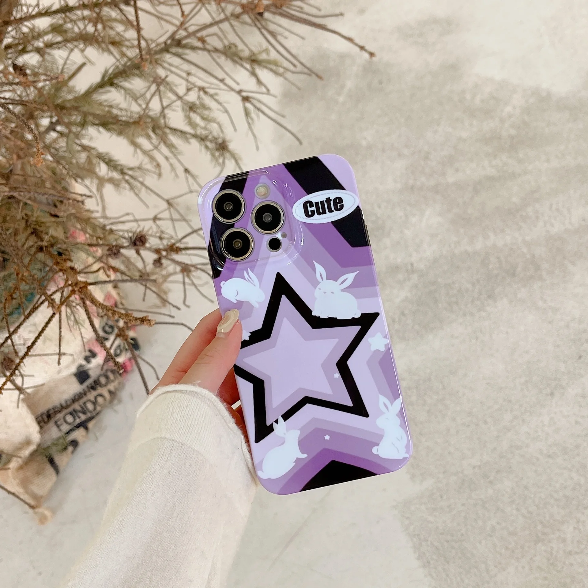 

Ins Wind Purple Star Rabbit Phone Case For iphone 14 13 12 11 Pro Max X XR XSMAX 7 8 Plus SE TPU Case Cover new products