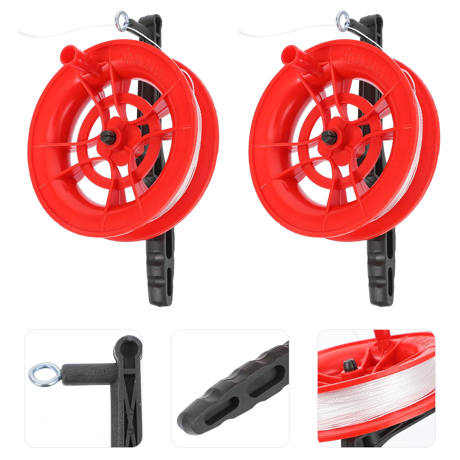 

2pcs Kite String with Reel Kite String Winder Wheel Hand Flying Reel Accessories for Kids Outdoor Game 100m