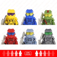 game series action figures halo mini bricks master chief doll assemble building blocks moc diy toys for children