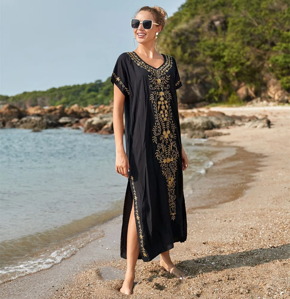 Embroidered Beach Blouse Robe Style Dress Seaside Bikini Sunscreen Shirt 2023 Spring and Summer Fashion Holiday leisure Women 8