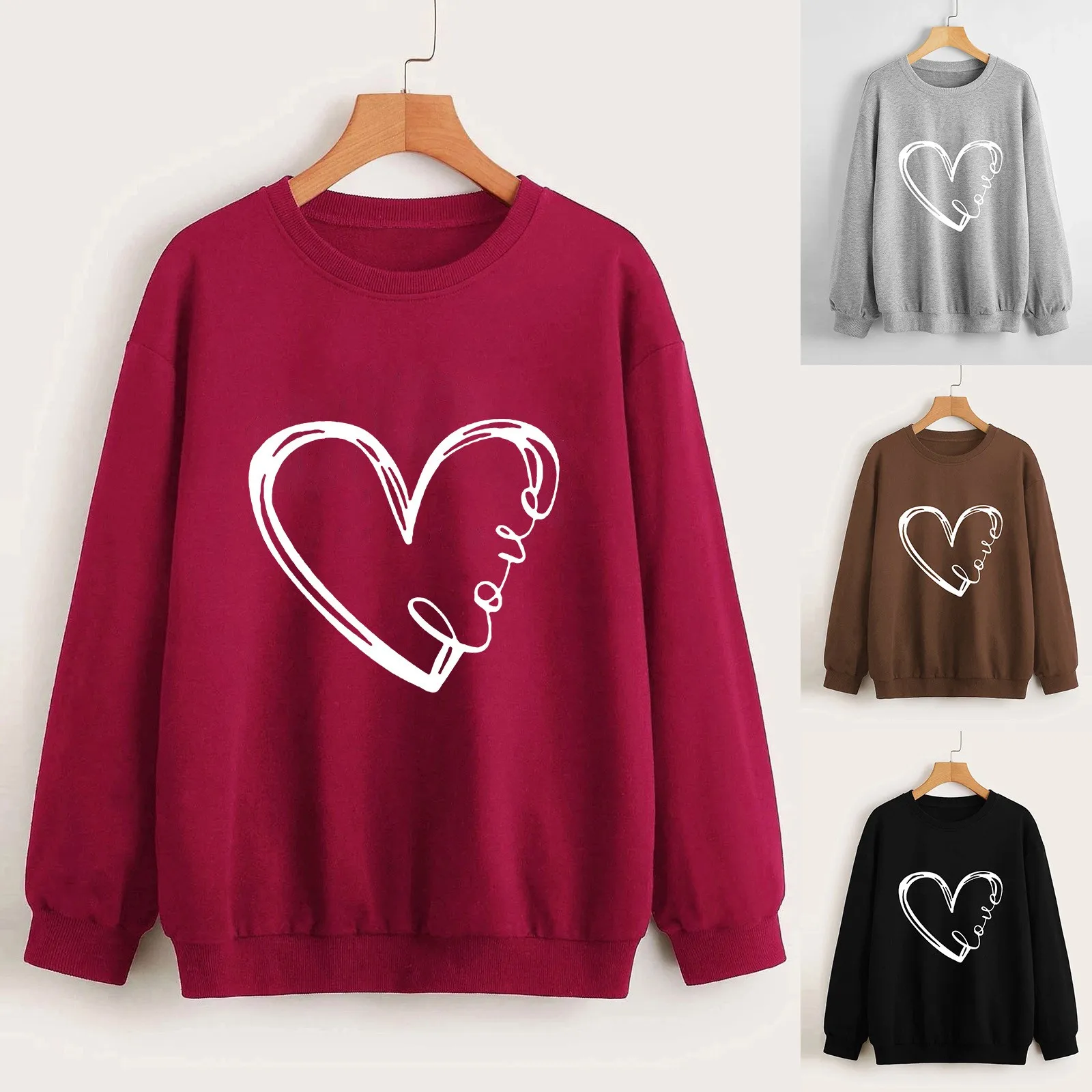 

Women Letter Printing Sweatshirt Top Long Sleeved Sweatshirt Casual Blouse Temperament Pullover Top Apparel T Shirt
