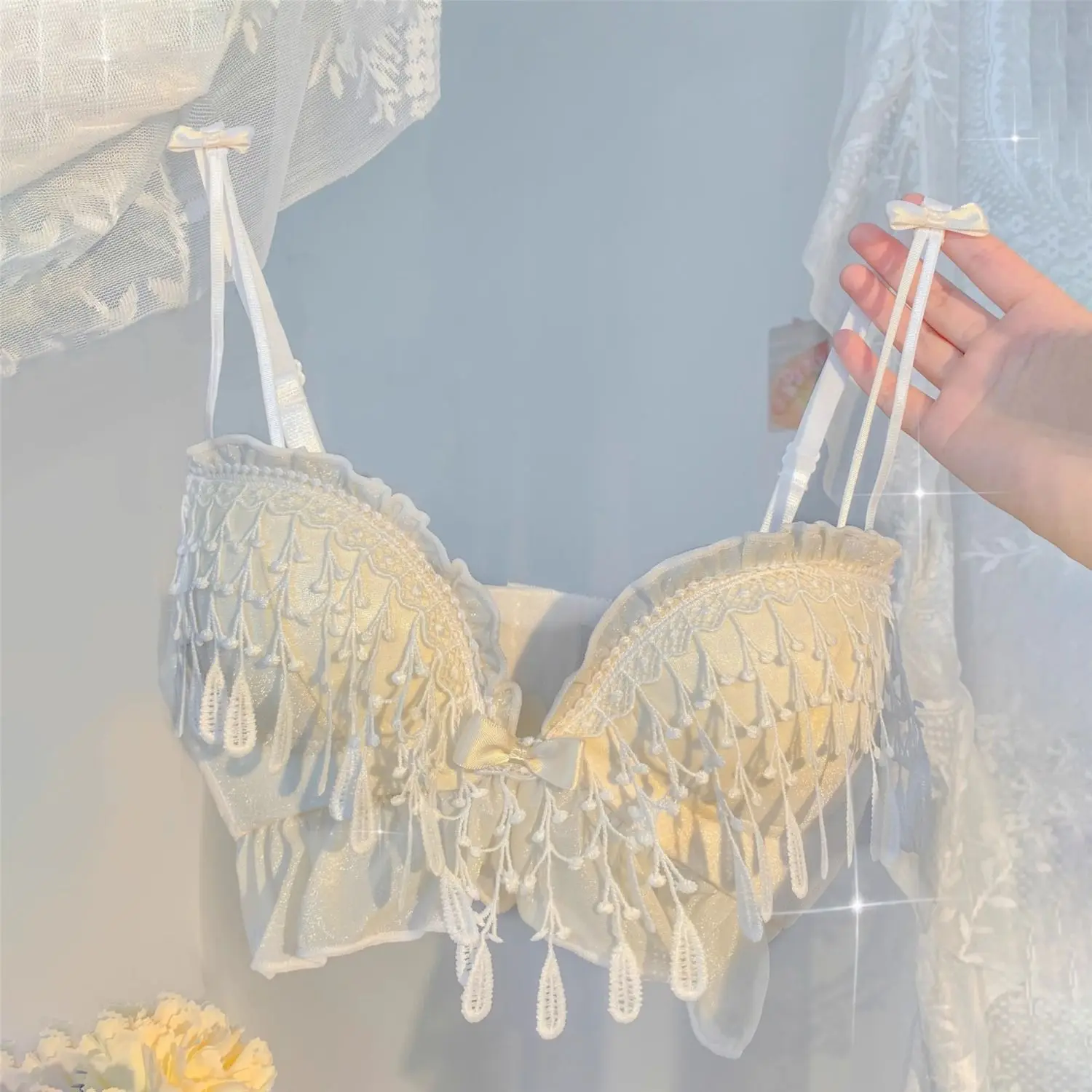 Новый комплект с бюстгальтером Tzitzit для девочек небольшой грудью предотвращения