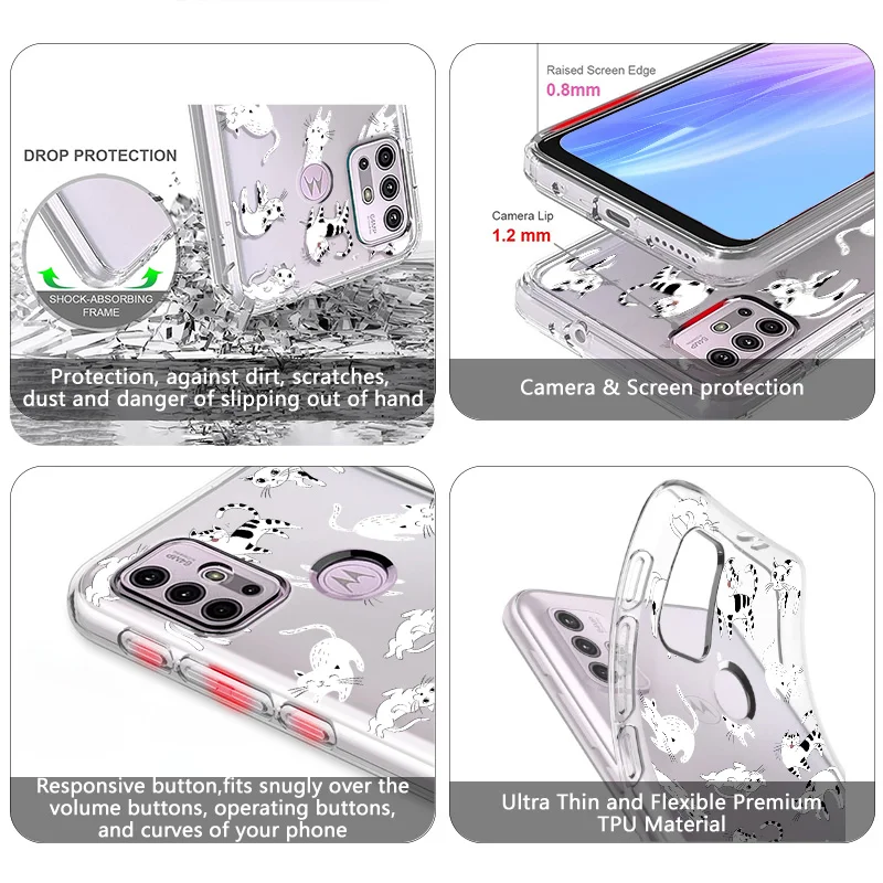 fundas phone case for motorola moto g30 e7 e20 e40 g40 fusion g 5g plus g9 play g20 g50 g60 e7 plus power cartoon cute cat cover free global shipping