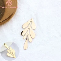 8526pcs 27x62mm 26 5x46mm 24k gold color plated brass long leaf leaves for diy jewelry making findings accessories