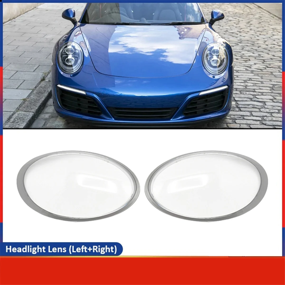 Накладка на переднюю фару автомобиля правая прозрачная крышка объектива для Porsche