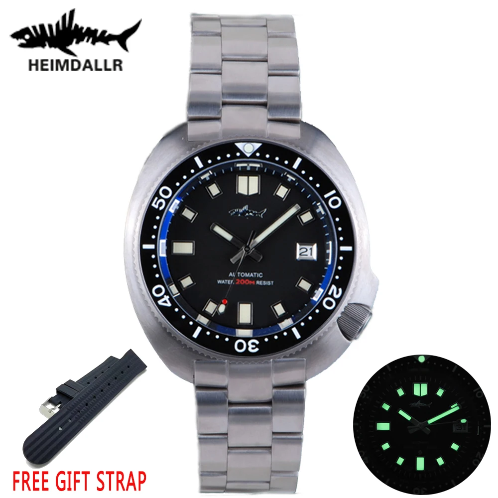 

Heimdallr Mens Titanium Turtle 6105 Diver Watch C3 Luminous Sapphire 200M Water Resistance Japan NH35 Automatic Mechanical Watch