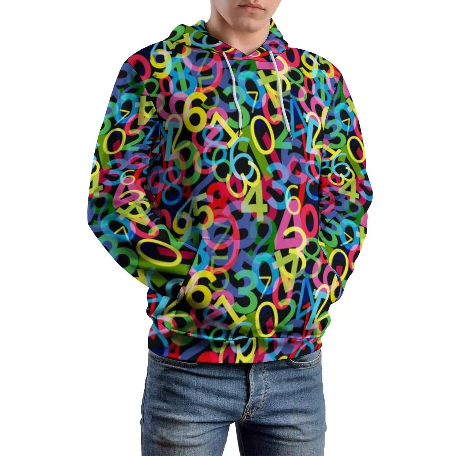 

Math Casual Hoodies Unisex Numbers Print Funny Design Hooded Sweatshirts Long-Sleeve Streetwear Oversize Hoodie Birthday Present