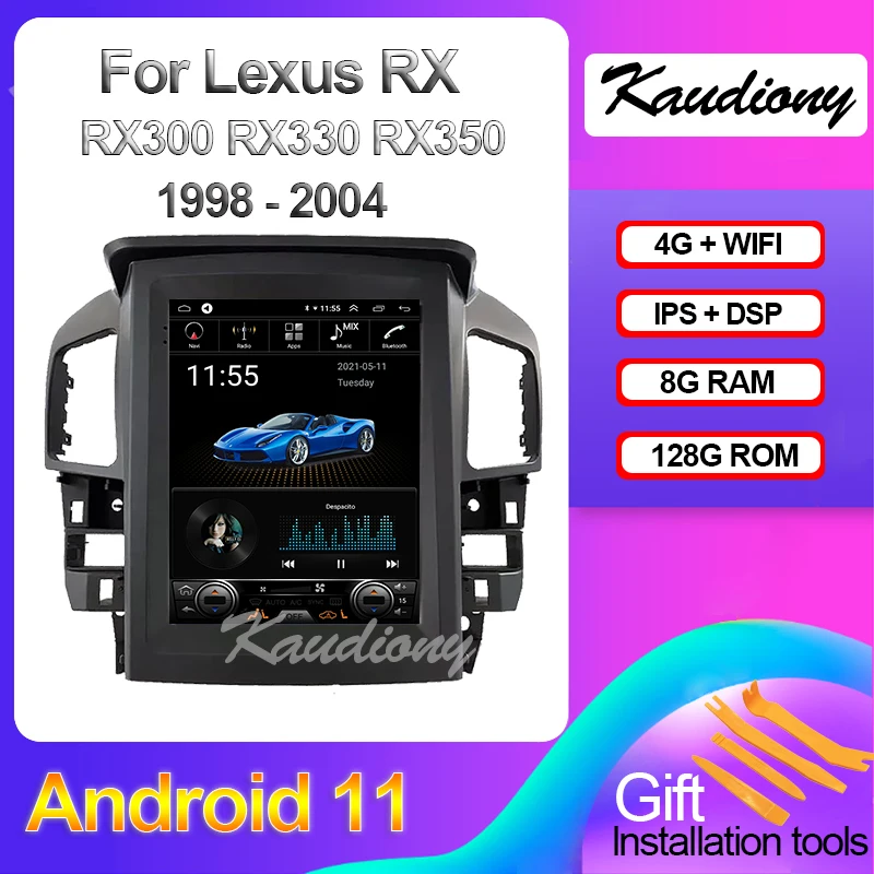Kaudiony Android 11 Autoradio For Lexus RX RX300 RX330 RX350 Car Radio Multimedia Player Auto GPS Navigation Stereo 4G 1998-2004