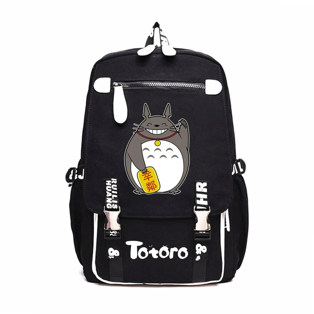 

Anime Totoro Rucksack Print Knapsack Student Cartoon Bookbag Travel Laptopbag Teenagers Black Schoolbag Casual Zipper Backpack