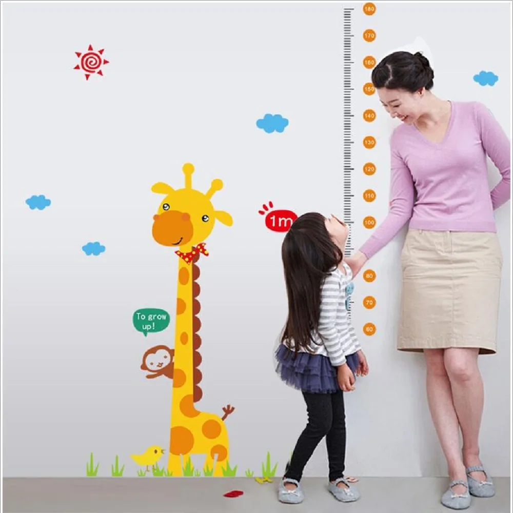 

Cartoon Funny Giraffe Height Stickers Removable diy Wall Stickers Home Decor for Kids&baby Room Livingroom Waterproof Art Mural