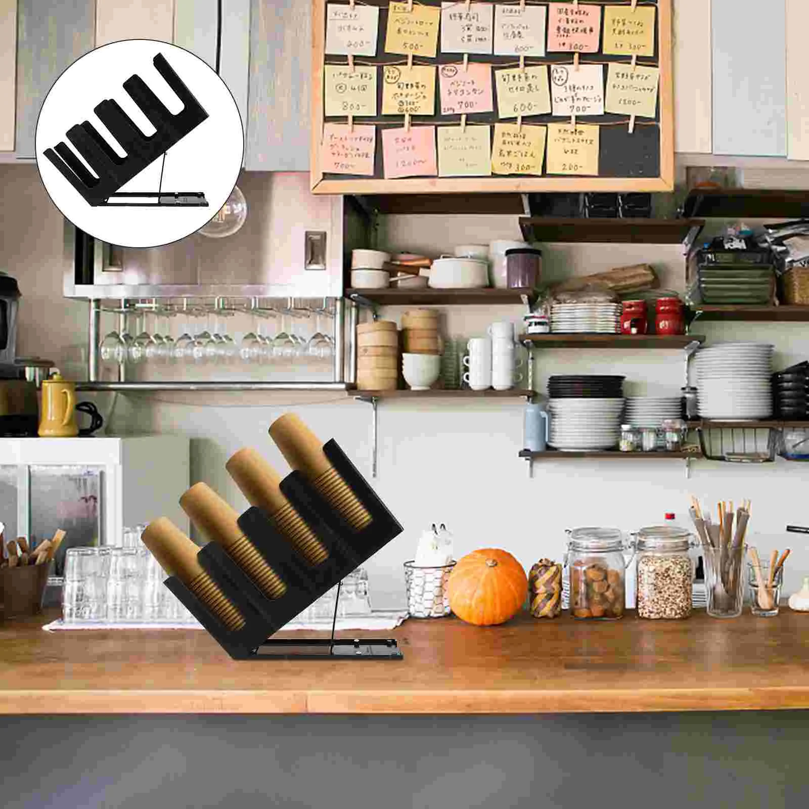 

Slanted Four Grid Cup Holder Practical Espresso Collapsible Straw Pipette Plastic Rack Coffee Shop Storage Individual