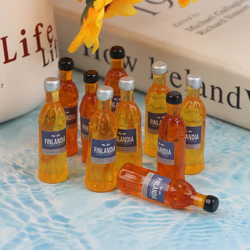 

5pcs 1:12 Dollhouse Miniture Vodka Wine Bottle Simulation Drinks Model Toys Decoration Accessories