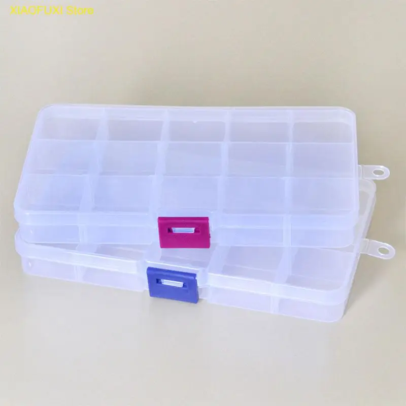 

Makeup Organizer Storage Case Multifunction Plastic Pills Container 8/15 Grids Detachable Jewelry Boxes Desktop Storage Box